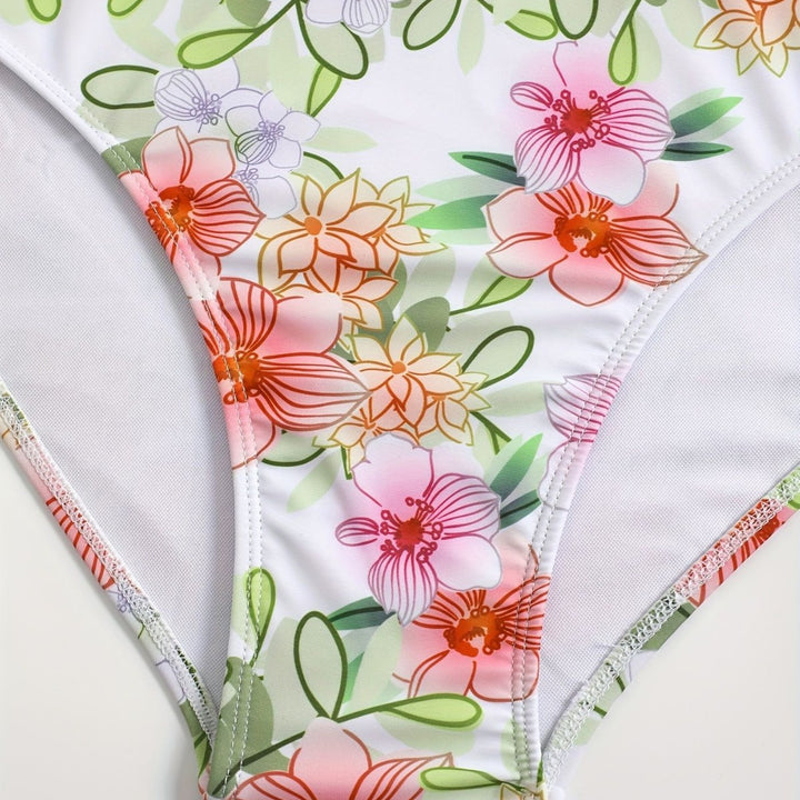 Damen Sportlich elegantes Bikini-Set mit floralem Design Drune