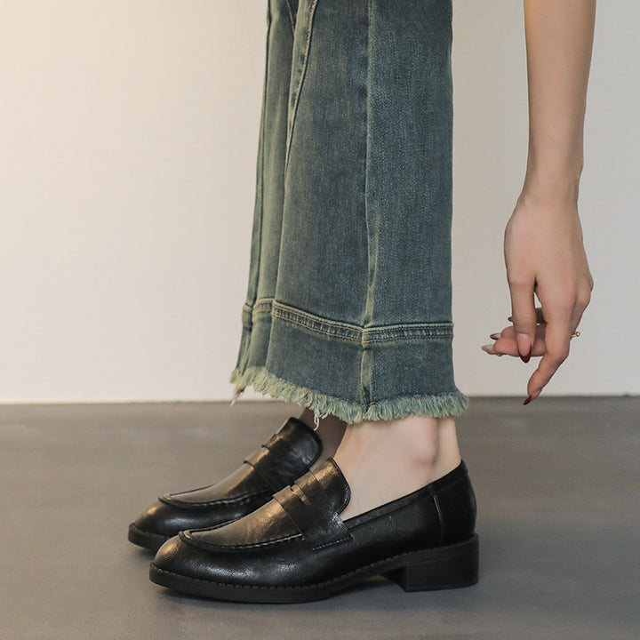 Damen Elegante Loafer mit Mokassinnaht und leichtem Blockabsatz Drune