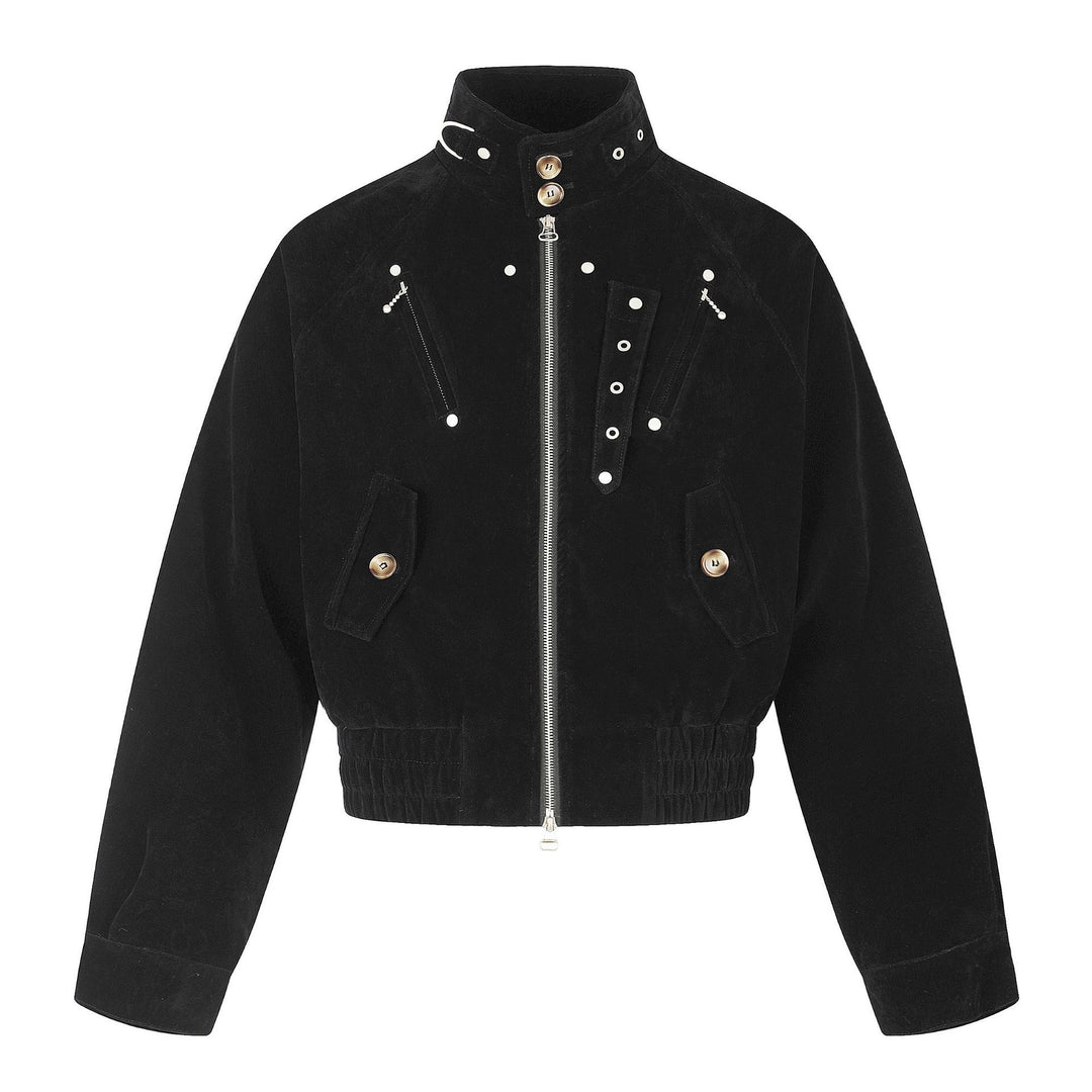 Herren Veloursleder‑Bomberjacke im Pilotenstil Drune