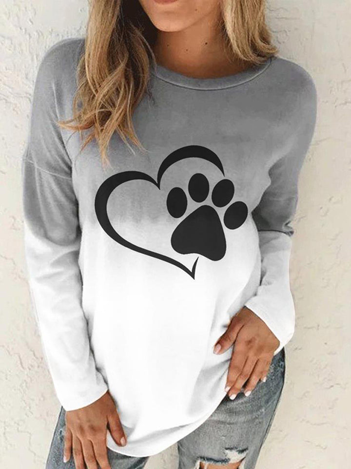 Damen Langärmeliges Oversize-Sweatshirt mit abstraktem Aquarell-Mosaikprint Drune