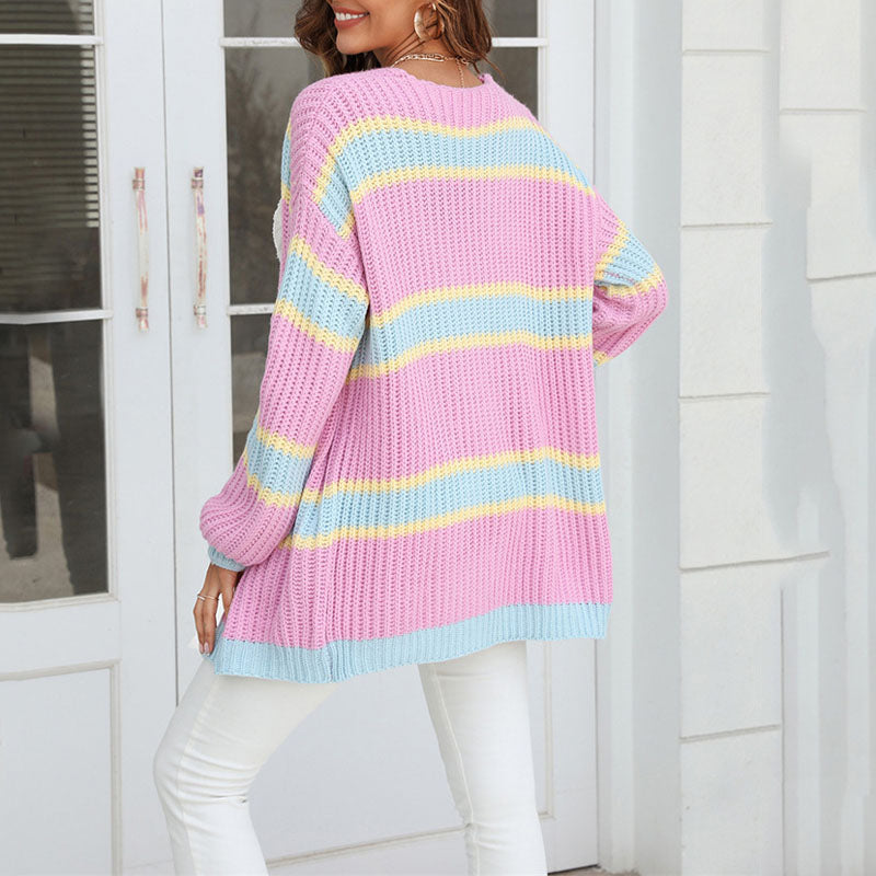 Drune | Gestreifte Strickjacke mit Modernem Look