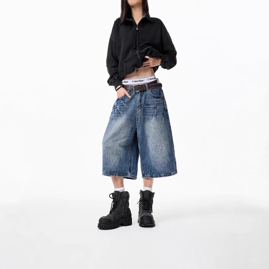 Damen Weitgeschnittene Denim-Culotte Drune