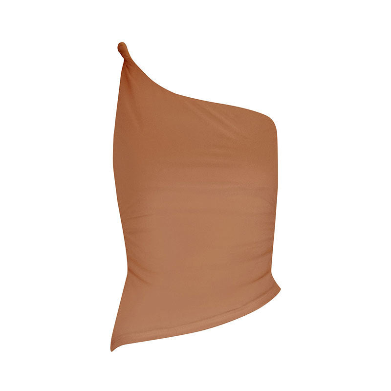 Damen asymmetrisches Top mit elegantem Ein-Schulter-Schnitt und figurformendem Design Drune