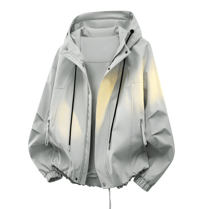 Herren Urbanes Tech-Hoodie mit wetterfester Membran, verdecktem Reißverschluss & elastischem Saum Drune