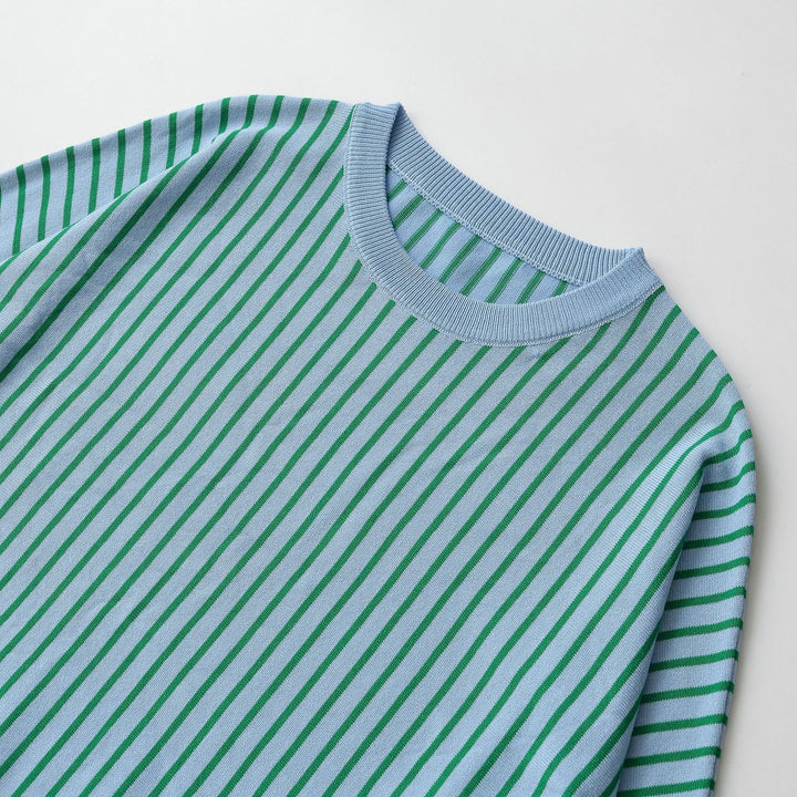 Damen Gestreifter Feinstrickpullover mit kastiger Cropped-Passform Drune