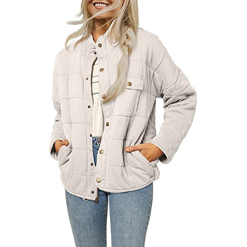 Damen Steppjacke mit dekorativem Knopf Drune