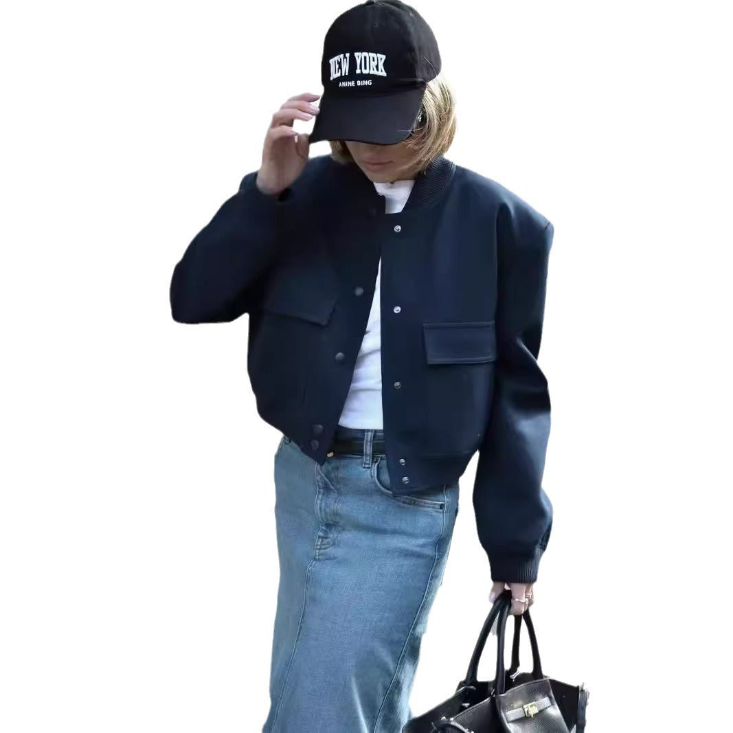 Damen Kurzjacke im Bomberstil mit Leoparden‑Fauxfell und Rippbündchen Drune