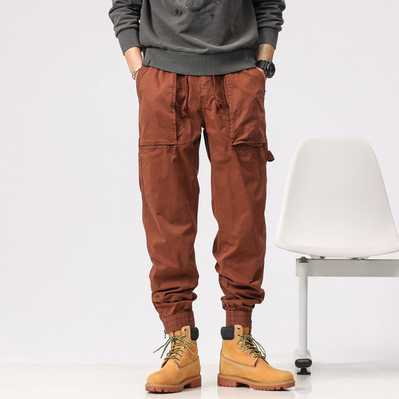 Herren Workwear-Cargohose im Tech-Joggerstil mit aufgesetzten Fronttaschen, Hammer-Schlaufe und Knöchel-Reißverschlüssen Drune