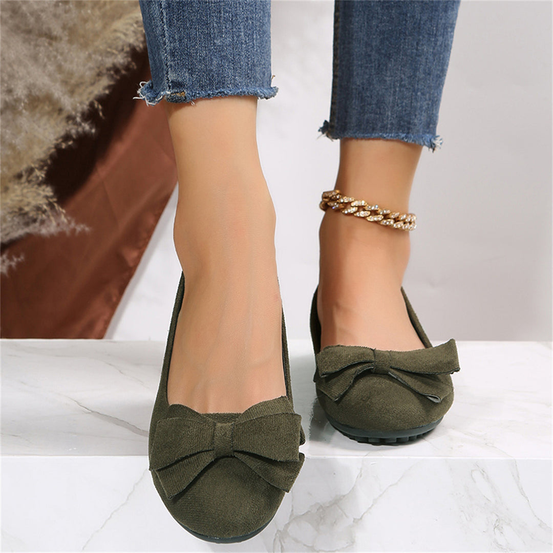 Damen Elegante Bogen-verzierte Ballerinas Drune