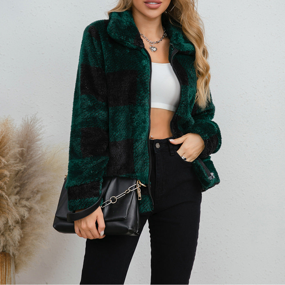 Damen Fleecejacke mit hohem Kragen und Reißverschluss Drune