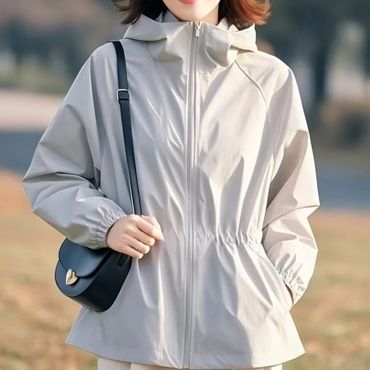 Damen Übergangsjacke mit verstellbarem Bund und hohen Kragen Drune
