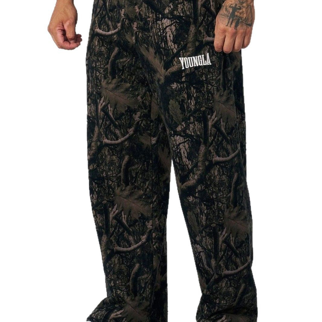 Herren nan weite Camouflage-Jogginghose mit elastischem Komfortbund und Oberschenkel-Logo Drune
