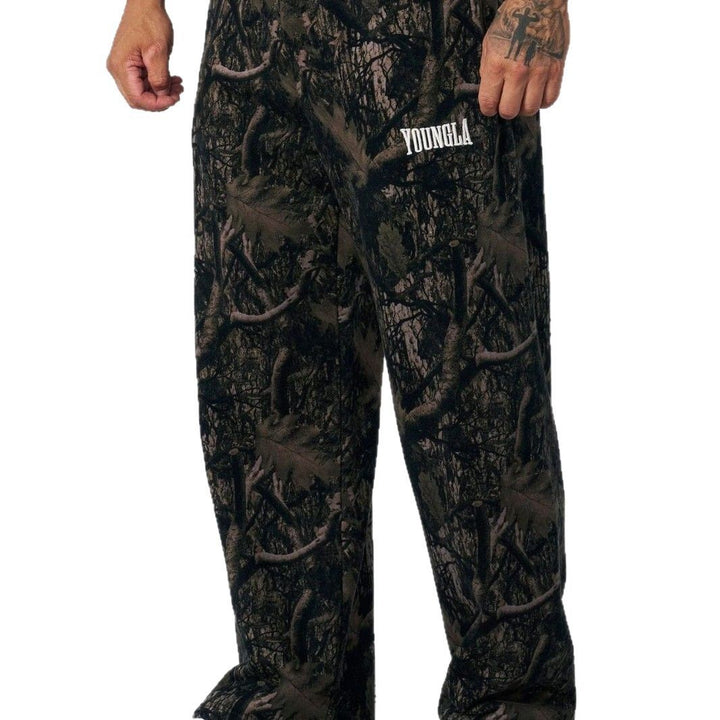 Herren nan weite Camouflage-Jogginghose mit elastischem Komfortbund und Oberschenkel-Logo Drune