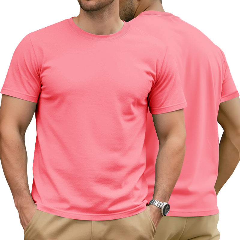 Herren nan Basic Kurzarm-T-Shirt aus hochwertigem Baumwollmix mit Rundhalsausschnitt, flachen Nähten und Regular Fit Drune