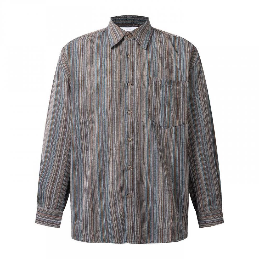 Herren Elegantes Langarmhemd mit Streifen Drune
