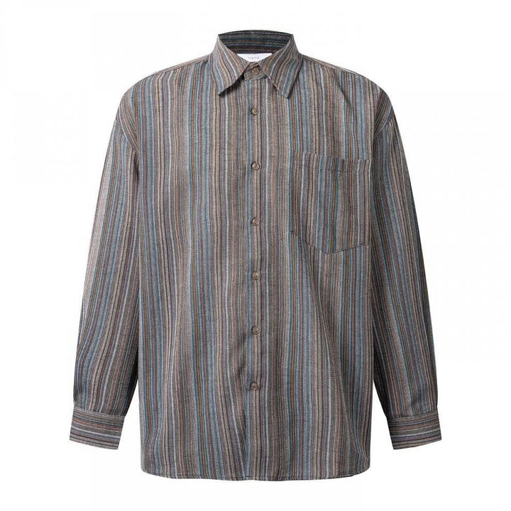 Herren Elegantes Langarmhemd mit Streifen Drune