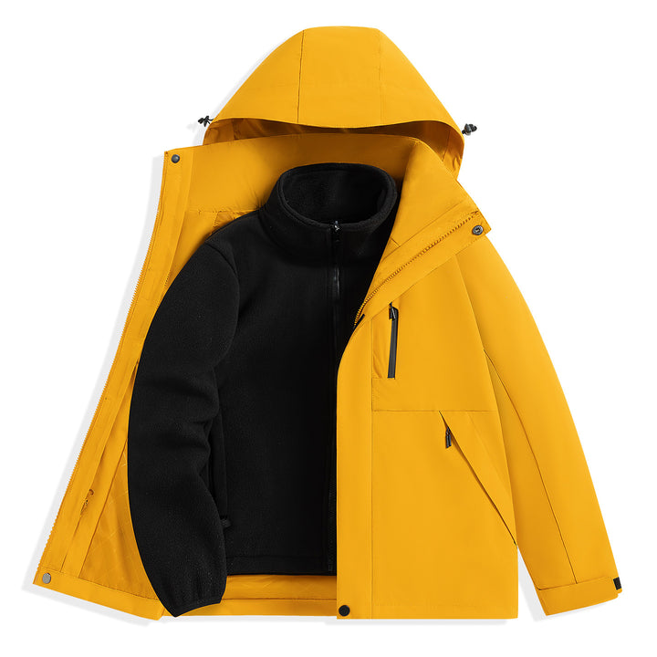 Herren zweilagiger Outdoorparka mit herausnehmbarer Fleece-Innenjacke und Kapuze Drune
