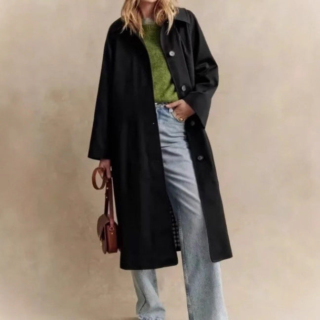Damen eleganter Trenchcoat mit klassischem Design und praktischen Taschen Drune