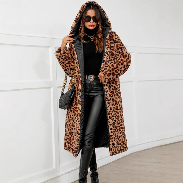 Damen Übergroße Kuscheljacke mit Leopardenmuster Drune
