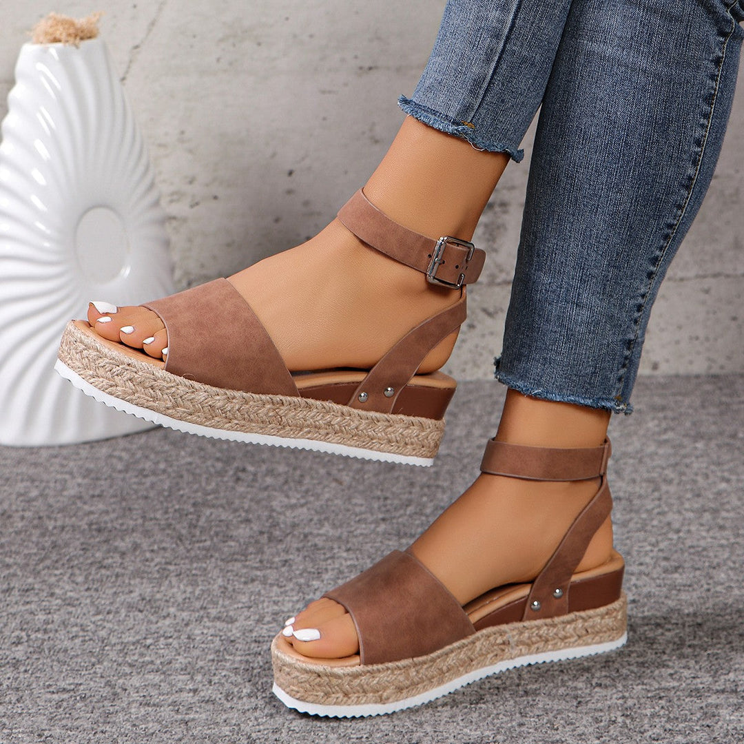 Damen Wedge-Sandaletten mit elegantem Riemen-Design und komfortablem Fußbett Drune