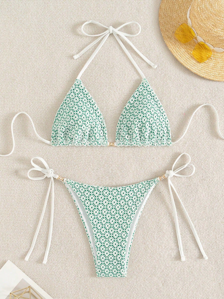 Damen raffinierter Bikinischnitt mit verstellbaren Bindebändern Drune