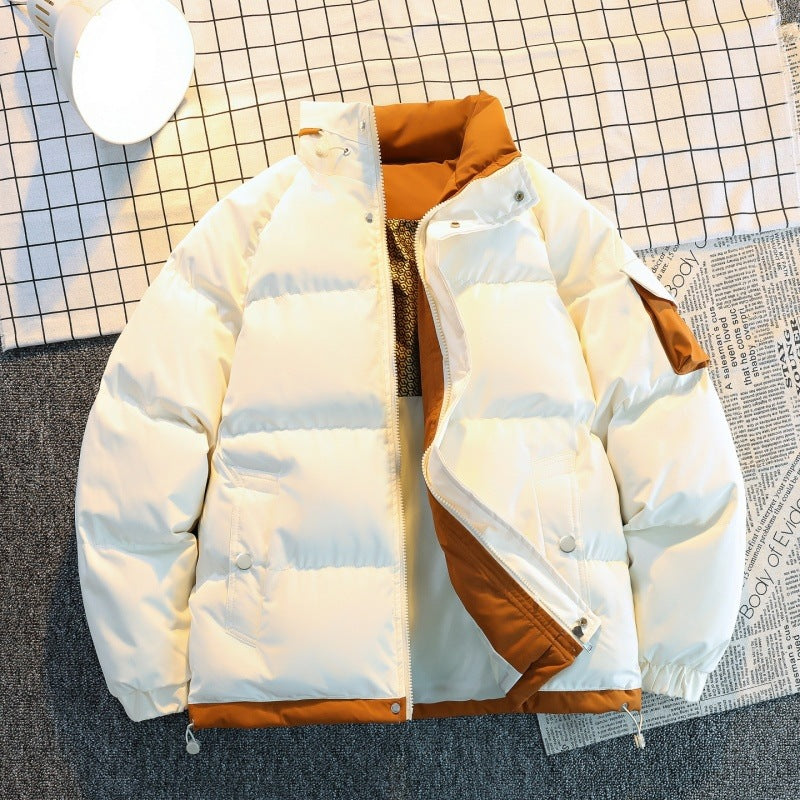 Herren Isolierte Oversize-Pufferjacke mit Kontrast-Innenfutter, Ärmeltasche & Kordelzug Drune