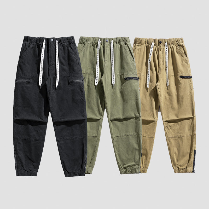 Herren Utility-Cargohose mit elastischem Bund, Tunnelzug und Reißverschlusstaschen Drune