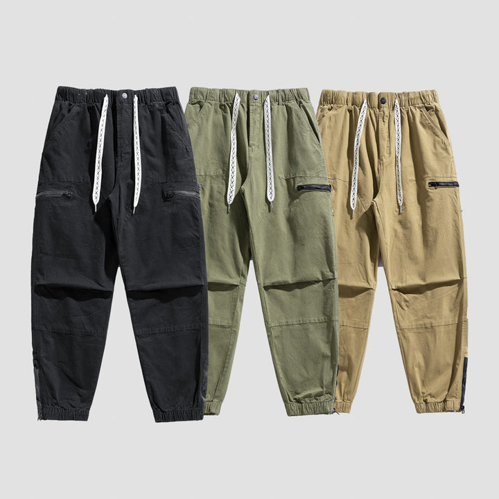 Herren Utility-Cargohose mit elastischem Bund, Tunnelzug und Reißverschlusstaschen Drune