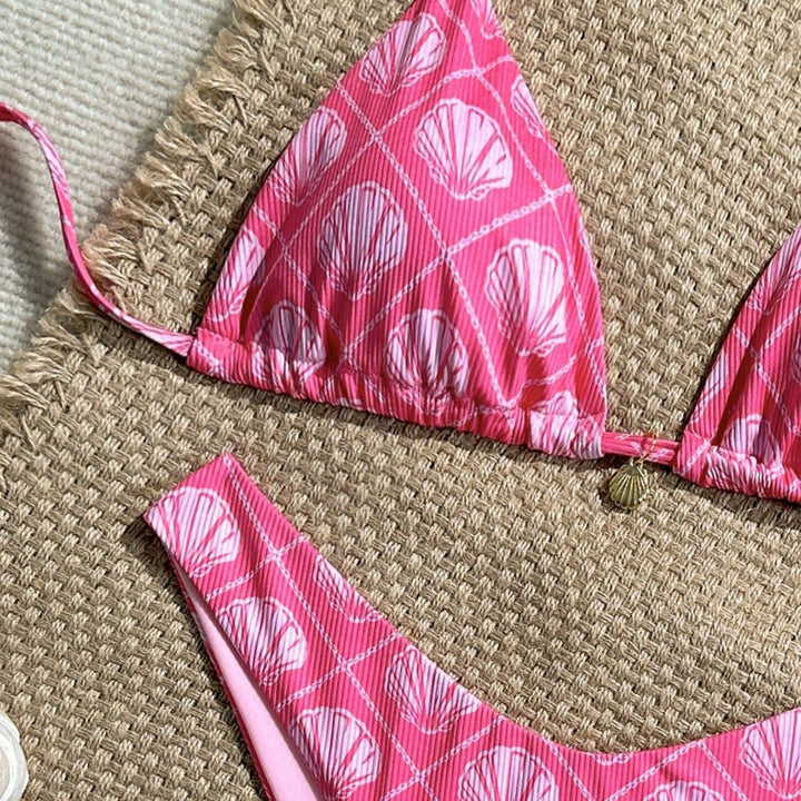 Damen Triangel-Bikini mit maritimem Muschel-Muster Drune