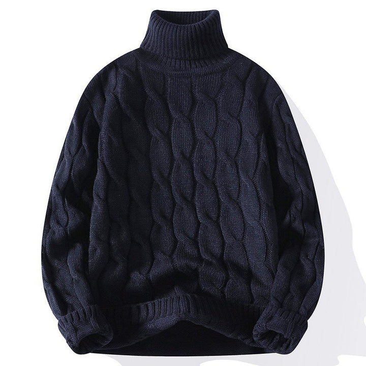 Damen Grobgestrickter Rollkragenpullover mit Zopfmuster und Oversize-Schnitt Drune