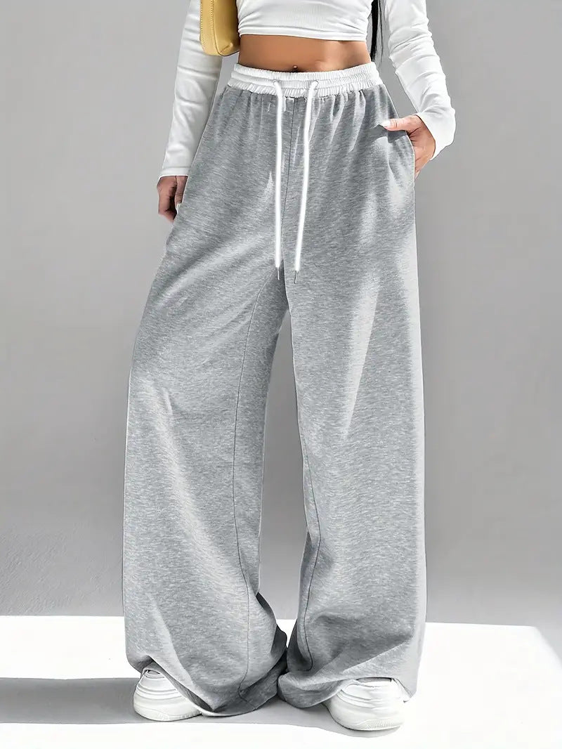 Damen Modische Freizeithose mit auffälligem Print und elastischem Bund Drune