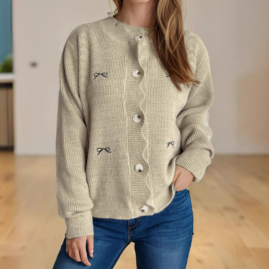 Damen Strickjacke mit verspieltem Details Drune