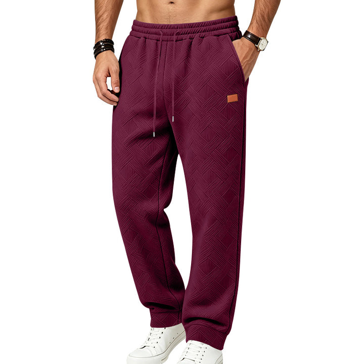 Herren Lässige strukturierte Jogginghose mit Kordelzug und Seitentaschen Drune