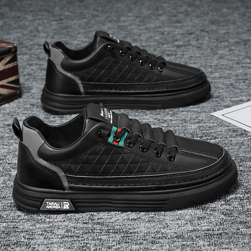 Herren Low-Top Sneaker mit gestepptem Rauten-Design und dicker Gummisohle Drune