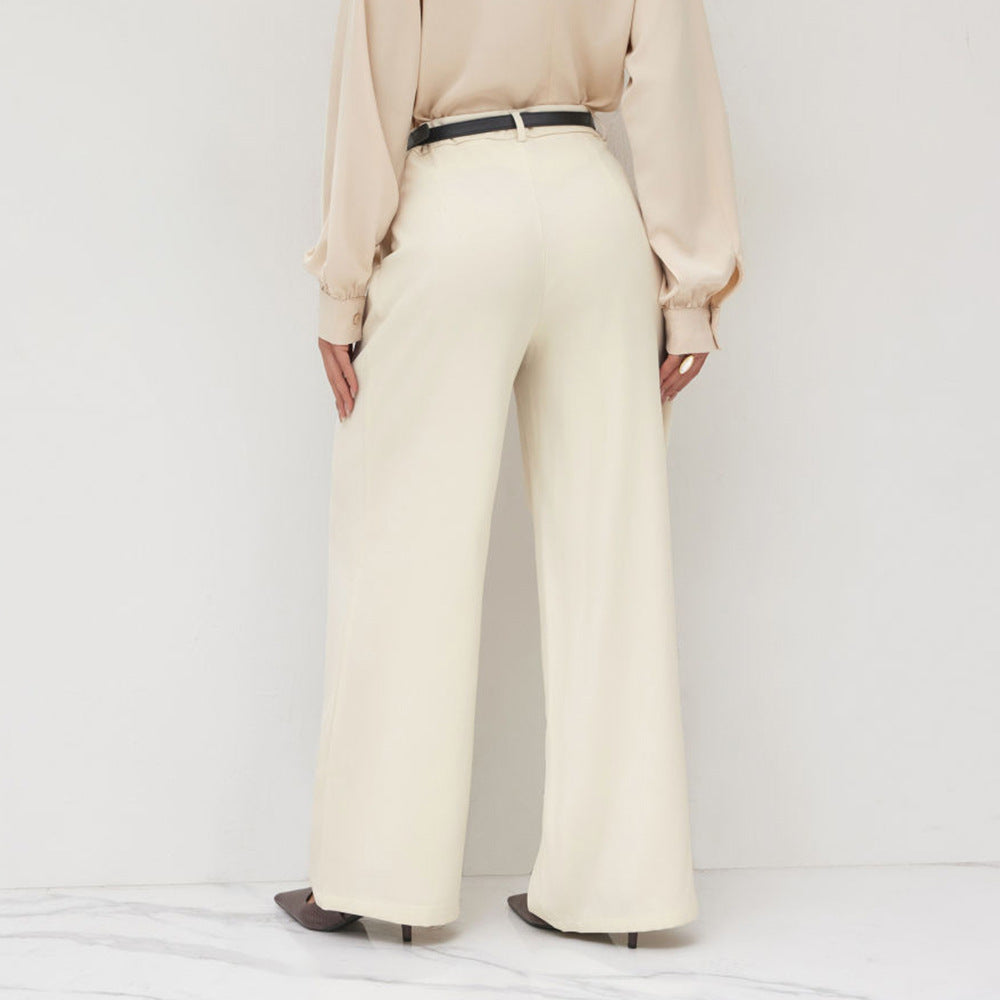 Damen Hochtaillierte Palazzo-Hose mit Gürtel Drune