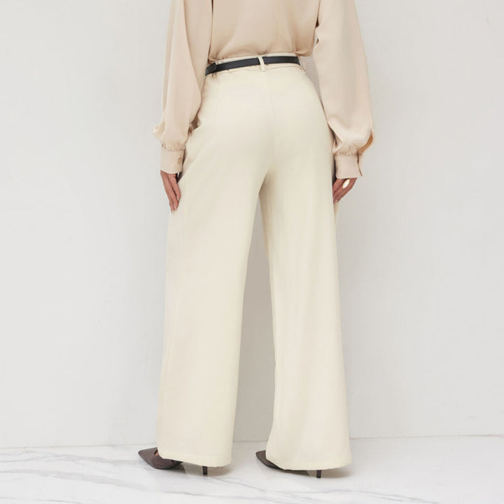 Damen Hochtaillierte Palazzo-Hose mit Gürtel Drune