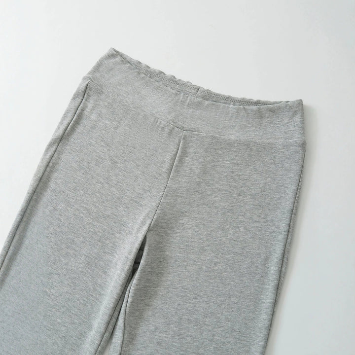 Damen High-Waist Flared Jersey-Leggings mit ausgestelltem Beinabschluss Drune