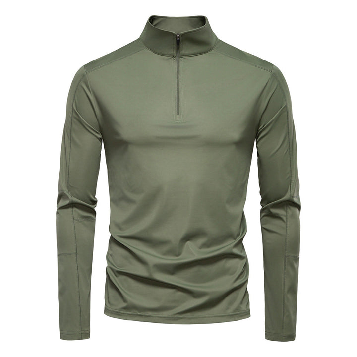 Herren nan Funktions-Langarmshirt mit Stehkragen und halbem Reißverschluss Drune