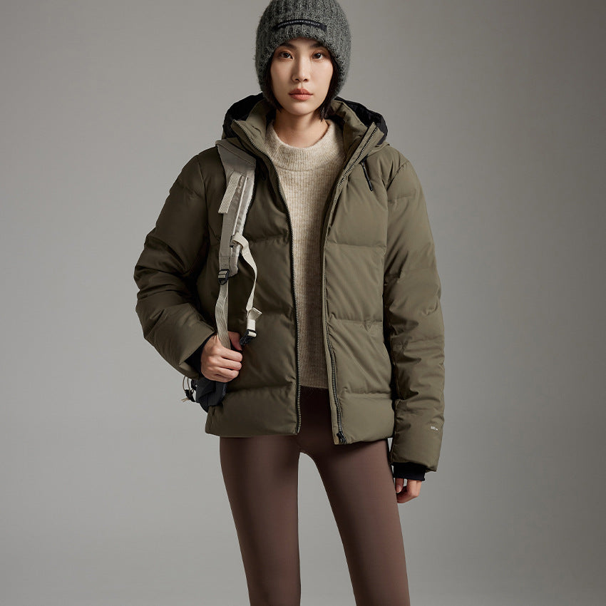 Damen Wattierte Winterjacke mit Kapuze, Thermo-Isolierung und winddichter Außenhülle Drune