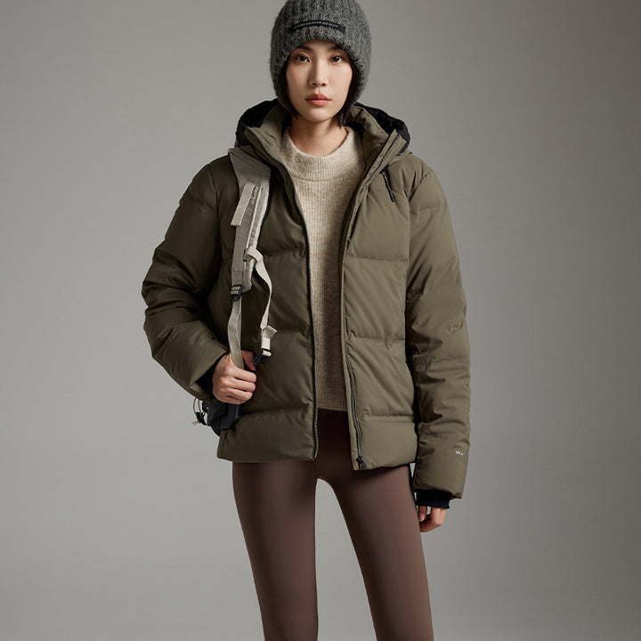Damen Wattierte Winterjacke mit Kapuze, Thermo-Isolierung und winddichter Außenhülle Drune