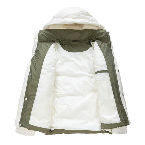 Herren Hochwertige Steppjacke mit verstellbarem Kapuzenkragen Drune