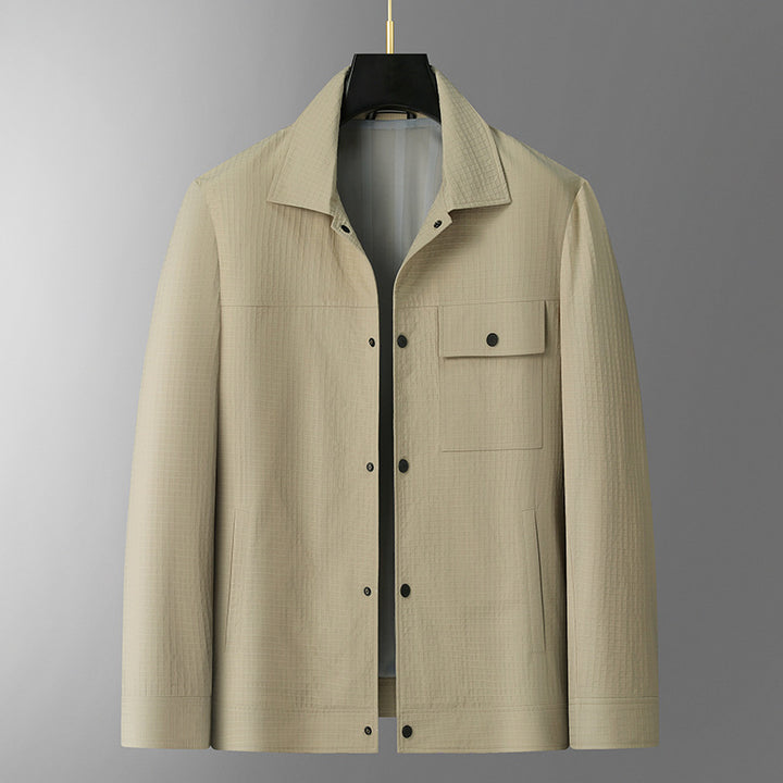 Herren Leichte Hemdjacke aus strukturierter Ripstop-Optik mit Druckknopfleiste Drune