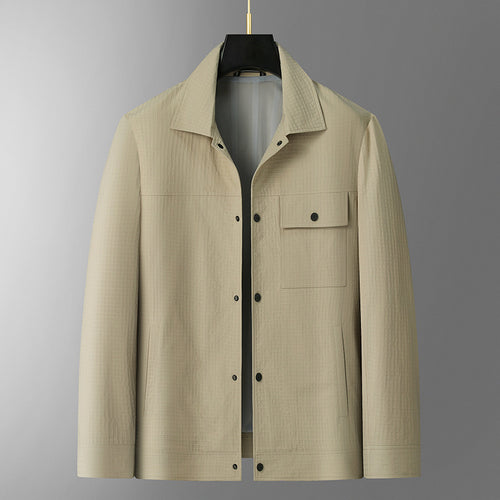Herren Leichte Hemdjacke aus strukturierter Ripstop-Optik mit Druckknopfleiste Drune