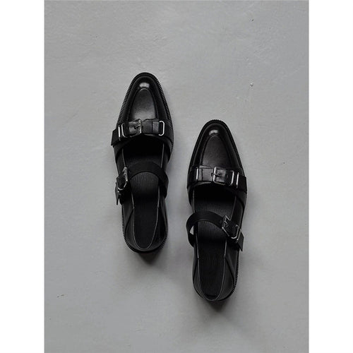 Damen Schnallen‑Monkstrap Slipper mit niedrigem Blockabsatz Drune