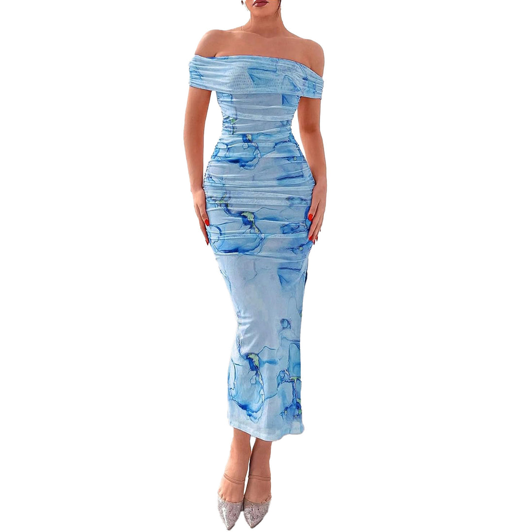 Damen Etuikleid mit romantischen Schulterträgern und floralem Design Drune