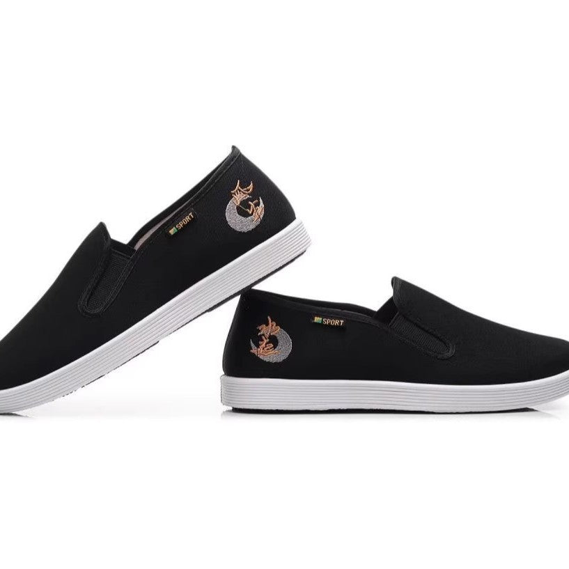 Herren Baumwoll-Slip-On mit gesticktem Motiv und rutschfester Gummisohle Drune
