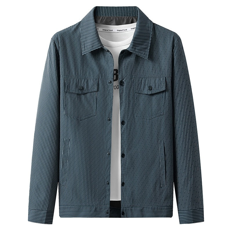 Herren Gestreifte Hemdjacke Drune