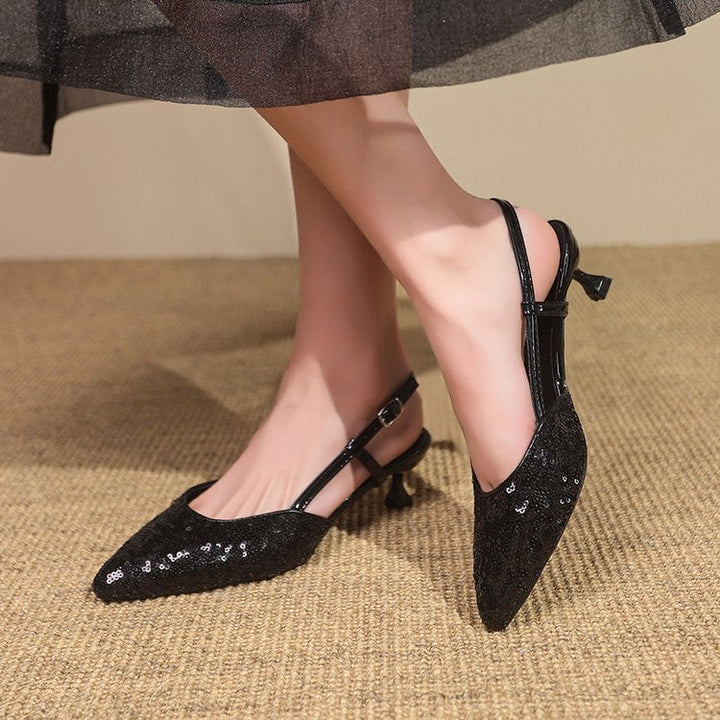 Damen Slingback-Pumps mit glitzerndem Paillettenbesatz Drune