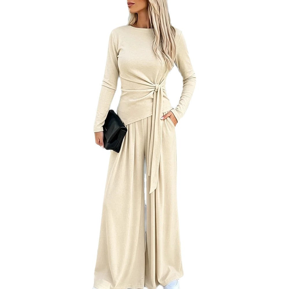 Damen Elegantes Wickeloberteil mit weitem Hosen Drune