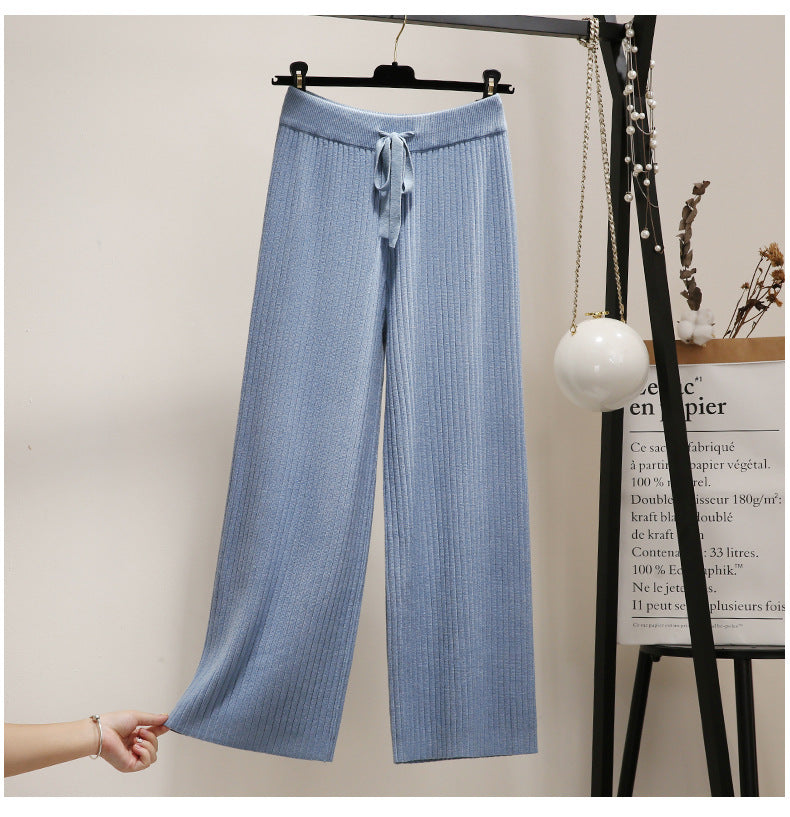Damen Weite Rippstrickhosen Drune